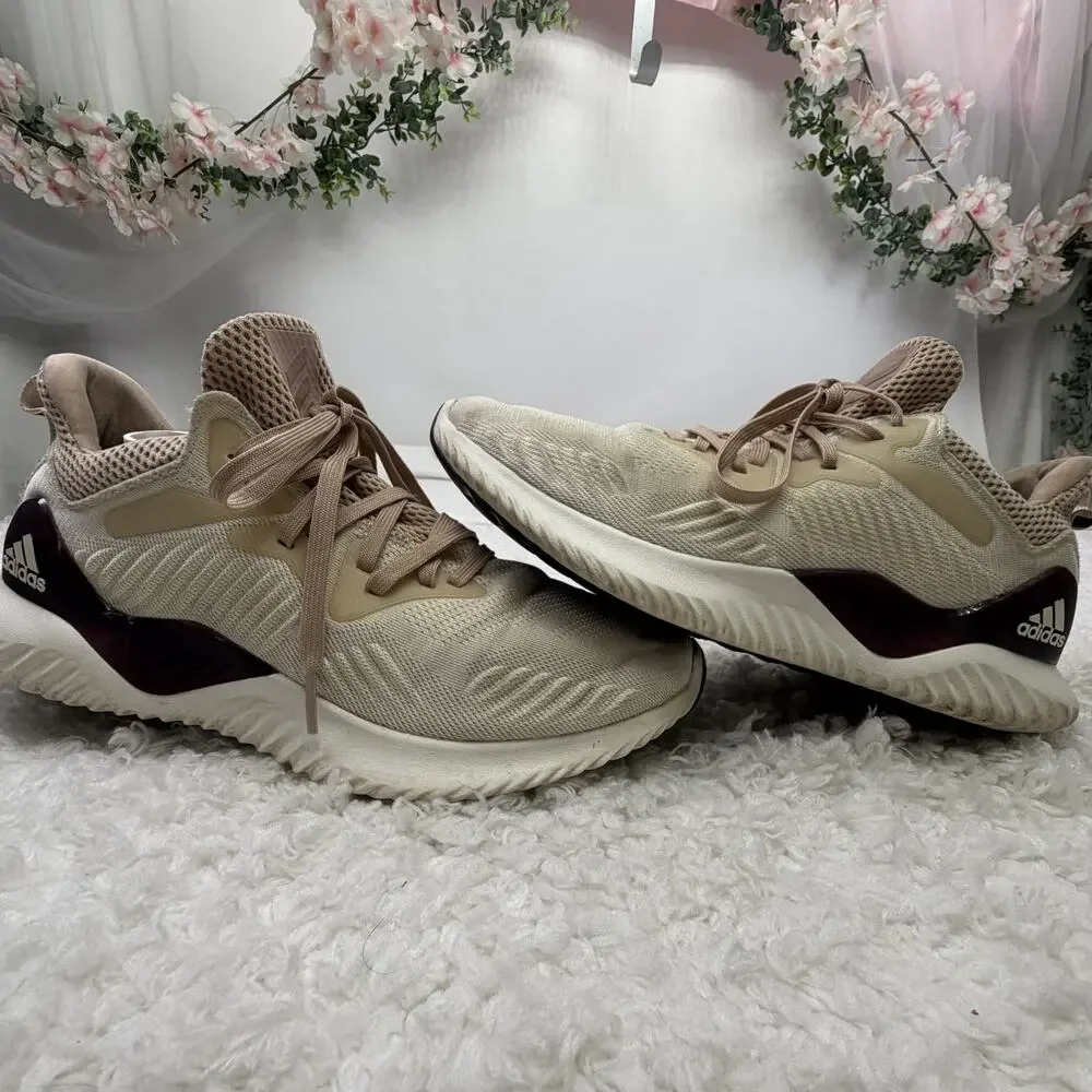 Adidas AlphaBounce HWA 1Y3001 Cream Athletic Mesh‎ Shoes Mens Size 9